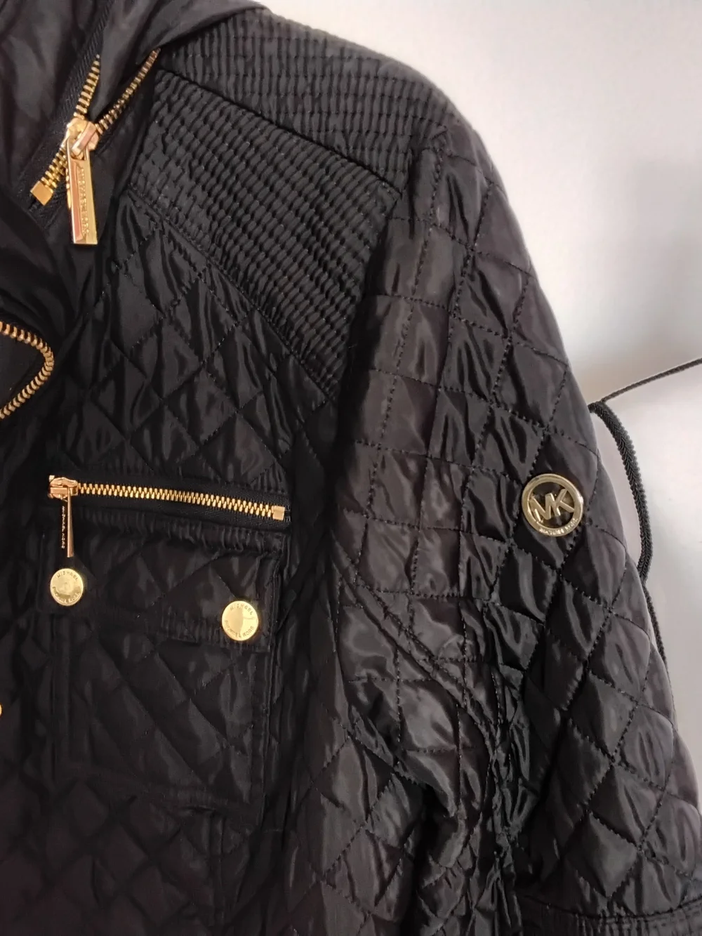 NWOT! Michael Kors Black Quilted Puffer Jacket with Gold Hardware